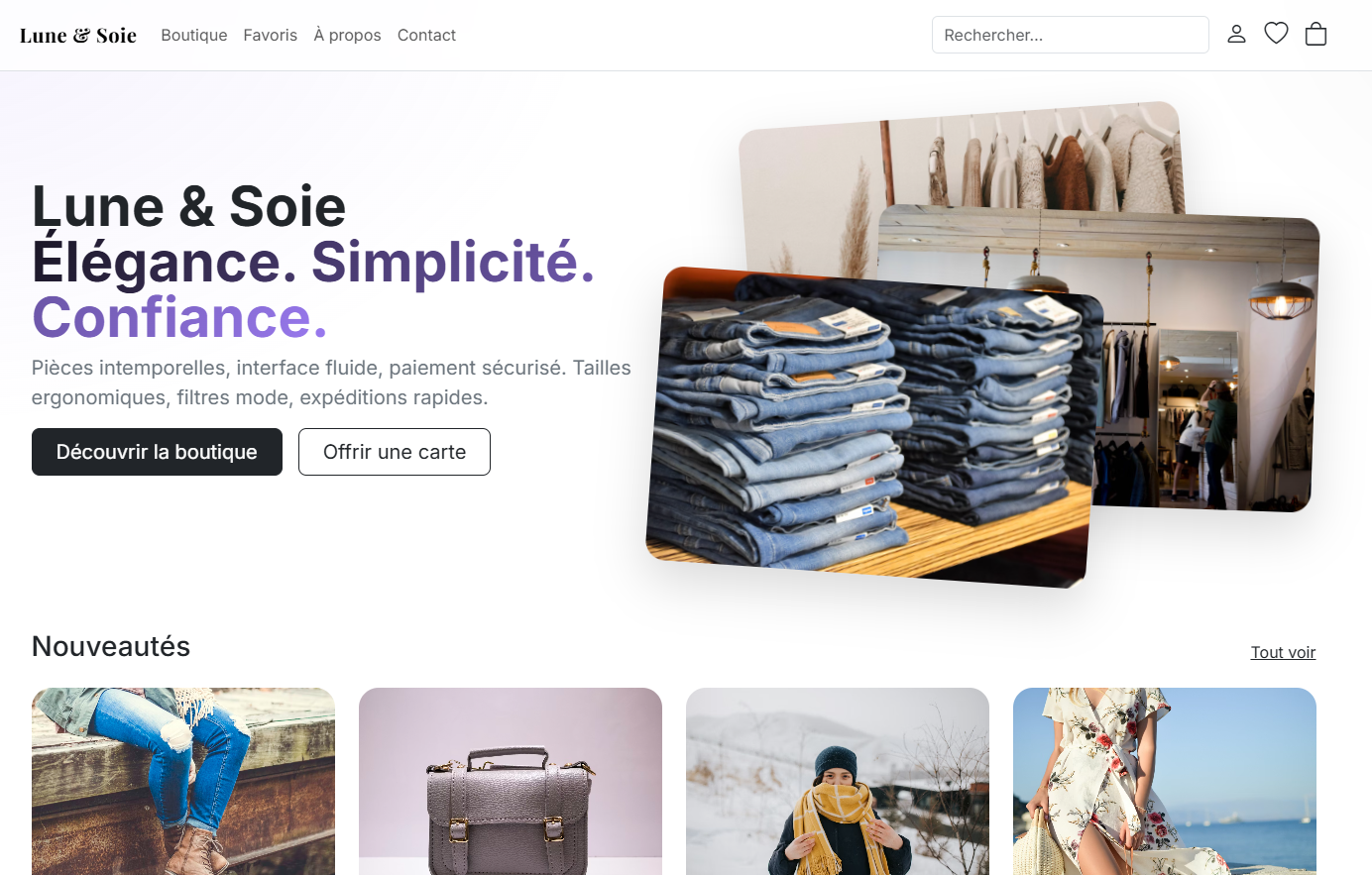 Boutique en ligne de vêtements